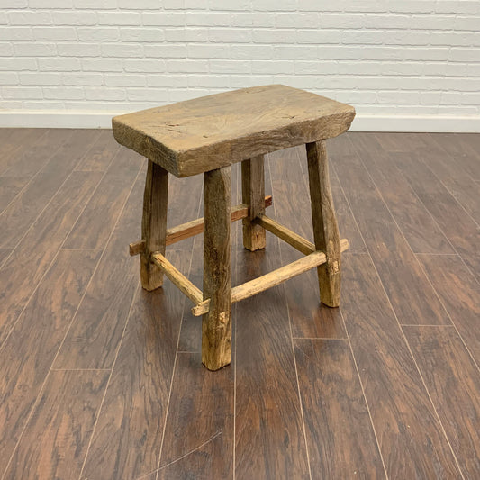 Vintage Reclaimed Elm Wood Seat