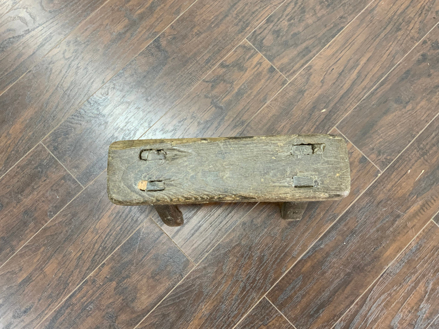 Vintage Reclaimed Elm Wood Mini Stool