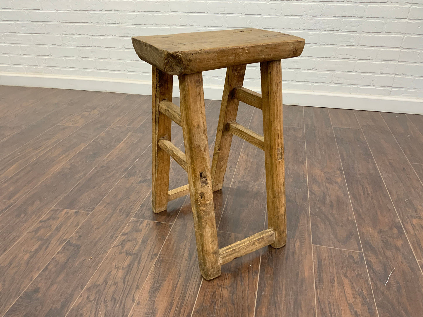 Vintage Reclaimed Elm Wood Seat