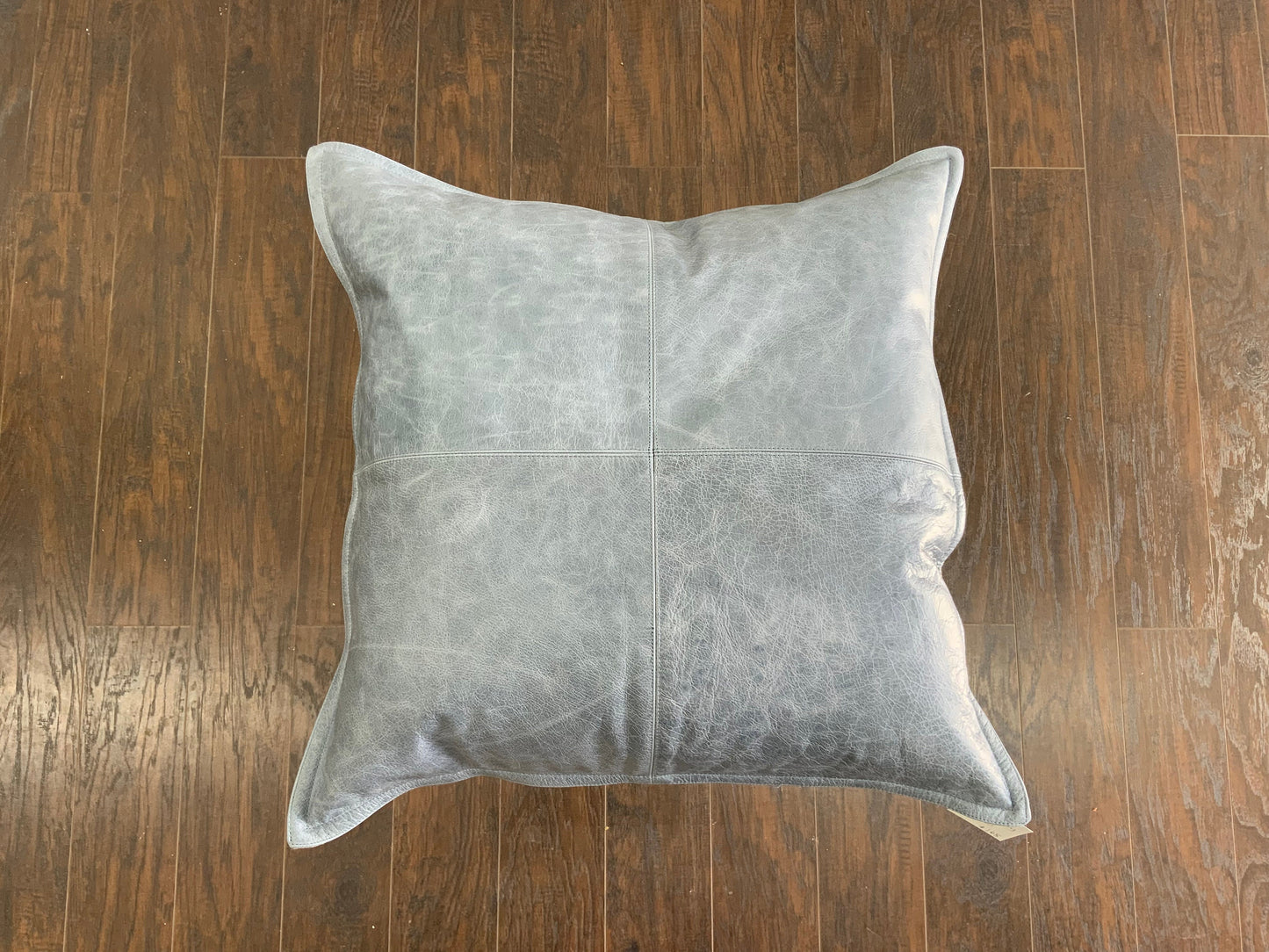 Leather Pillow - Steel Gray - 22” x 22”
