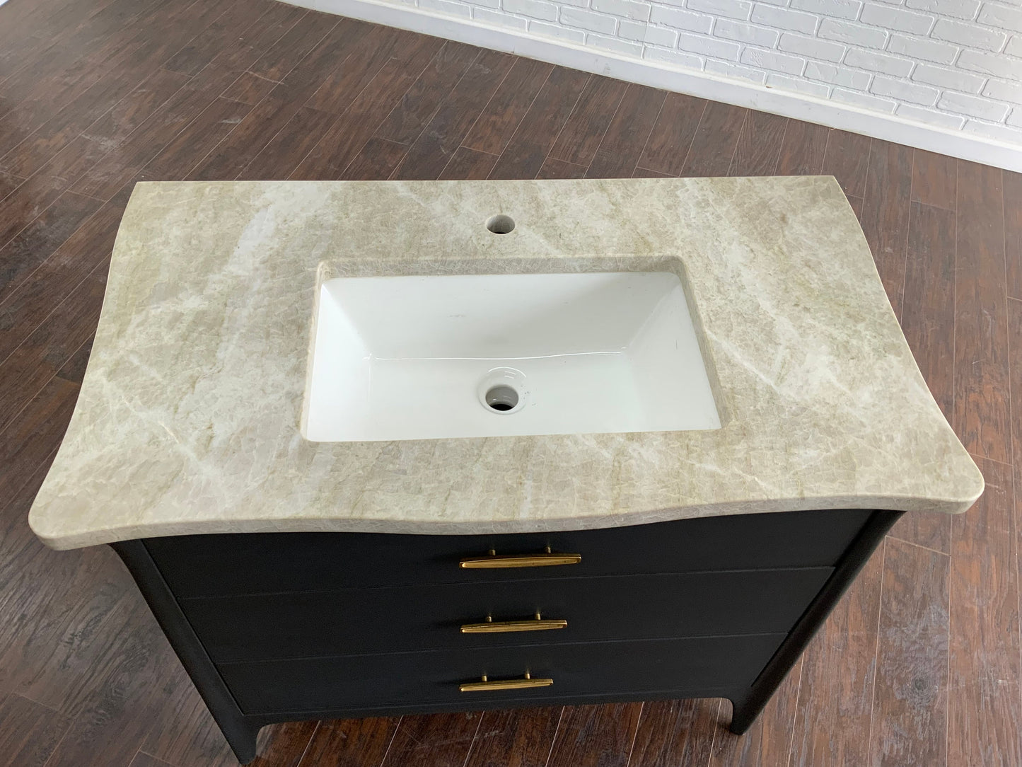 Vintage 3 Drawer MCM Design Bathroom Vanity - Charcoal