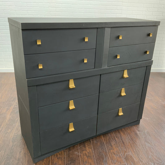 Vintage Kent Coffee Oversized MCM Tall Chest of Drawers - Charcoal