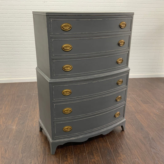 Vintage Traditional Tall Chest of Drawers - Slate Gray