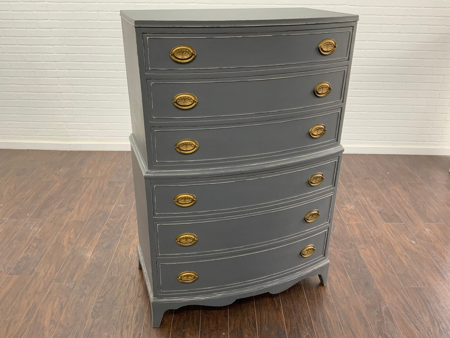 Vintage Traditional Tall Chest of Drawers - Slate Gray